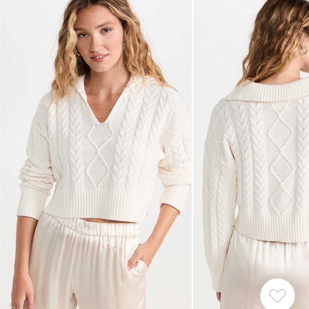 Sablyn Anaya Cream Cable Knit Sweater M